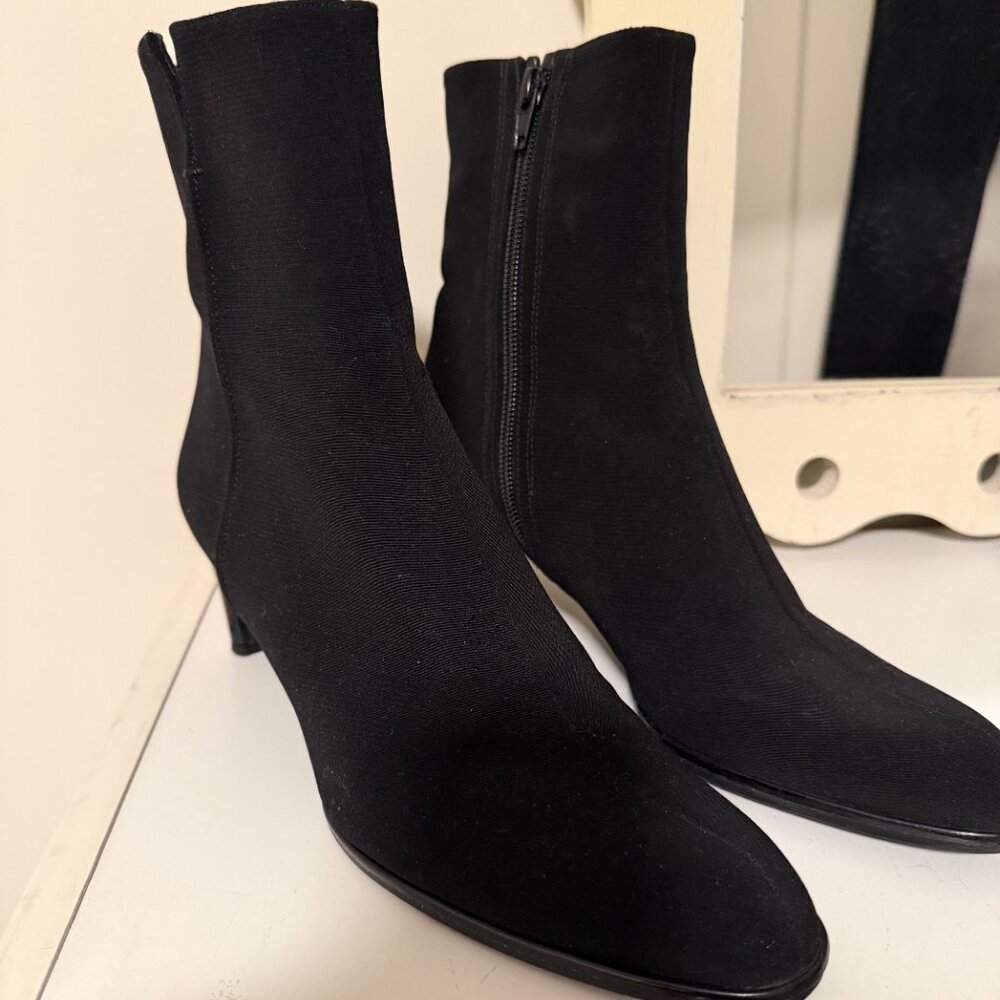 New Stuart Weitzman Black Nylon Booties 8.5 N
